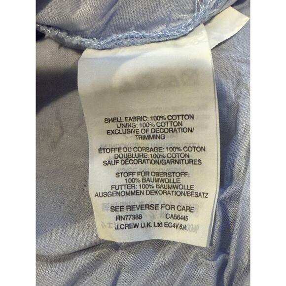 J. Crew Swiss Dot Peplum Ruffled Cap Sleeve Blouse V Neck Back Zip Up 0 Blue - Picture 10 of 15